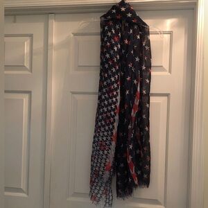 Women’s Star Patterned Scarf - Red, White, and Blue